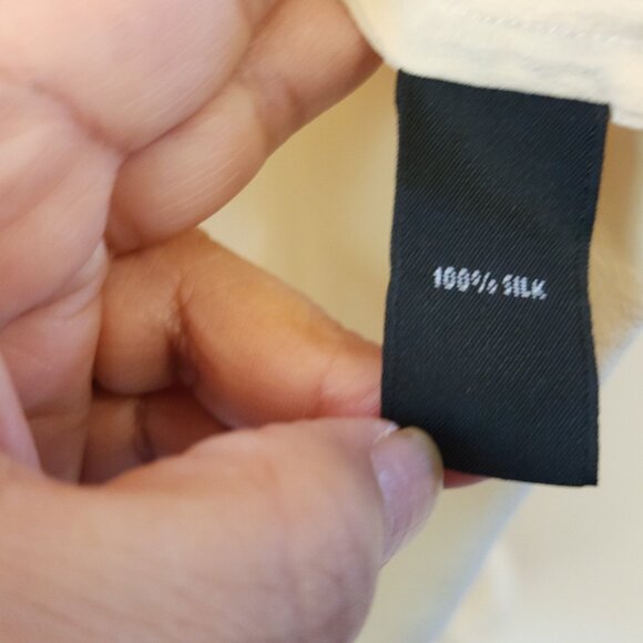 Josephine Chaus Ivory 100% Silk Scoop Neck Blouse Flutter Sz 18 Semi Sheer - Picture 13 of 14